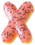 Glazed Donut Font Letter X Sticker