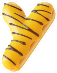 Glazed Donut Font Letter Y Sticker