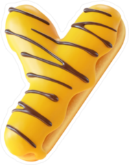 Glazed Donut Font Letter Y Sticker