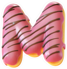 Glazed Donut Letter M Sticker