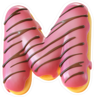 Glazed Donut Letter M Sticker