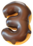 Glazed Donut Number 3 Sticker