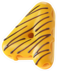 Glazed Donut Number 4 Sticker