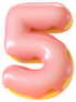 Glazed Donut Number 5 Sticker
