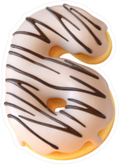 Glazed Donut Number 6 Sticker