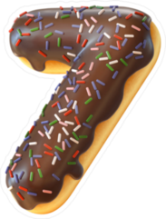 Glazed Donut Number 7 Sticker