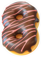 Glazed Donut Number 8 Sticker
