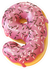 Glazed Donut Number 9 Sticker
