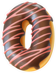 Glazed Donut Number Zero Sticker