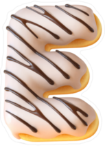 Glazed Frosted Donut Font Letter E Sticker