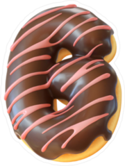 Glazed Frosted Donut Font Letter G Sticker
