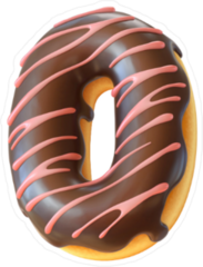 Glazed Frosted Donut Font Letter O Sticker