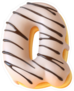 Glazed Frosted Donut Font Letter Q Sticker