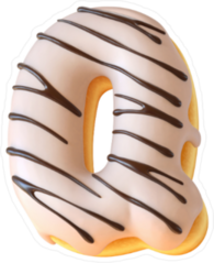 Glazed Frosted Donut Font Letter Q Sticker