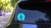 Glimmering House Plant Sticker on a Rear Car Window (New) example