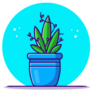 Glimmering House Plant Sticker