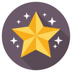 Glimmering Star Circle Sticker