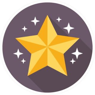 Glimmering Star Circle Sticker