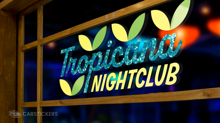 Glitter Printed Transfer Sticker Cafe Window Right