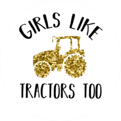 Glitter Tractor Girls Like Tractors Too Sticker