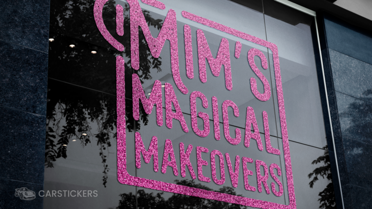 Glitter Transfer Sticker on Window from Below