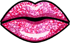 Glittery Glossy Pink Lips Sticker