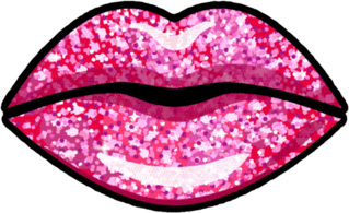 Glittery Glossy Pink Lips Sticker