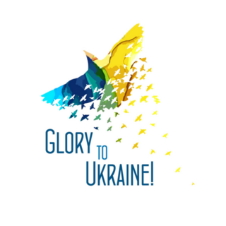 Glory To Ukraine Abstract Bird Blue And Yellow Sticker