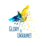 Glory To Ukraine Abstract Bird Blue And Yellow Sticker