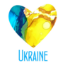 Glory To Ukraine Blue Yellow Heart Sticker