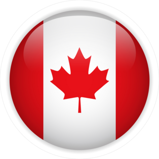 Glossy Canada Flag Button Sticker