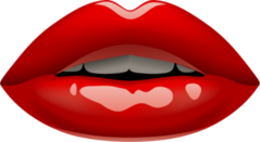 Glossy Female Red Lips Sticker