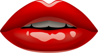 Glossy Female Red Lips Sticker