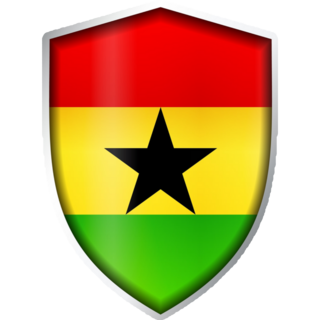 Glossy Ghana Shield Sticker
