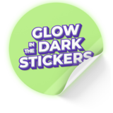Sticker that glows in the dark after light exposure