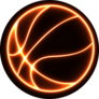 Glowing Basketball Ball Circle Sticker