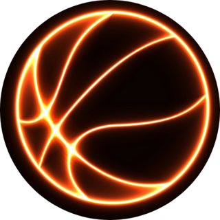 Glowing Basketball Ball Circle Sticker