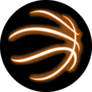 Glowing Basketball Circle Sticker