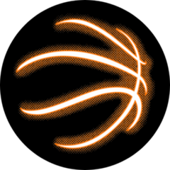 Glowing Basketball Circle Sticker