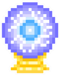 Glowing Fortune-tellers Crystal Ball Pixel Art Sticker