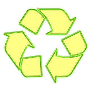 Glowing Green & Yellow Recycle Logo Sticker