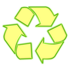 Glowing Green & Yellow Recycle Logo Sticker