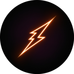 Glowing Lightning Bolt Sticker