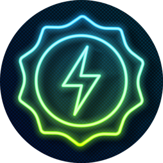 Glowing Neon Lightning Bolt Sticker
