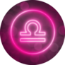 Glowing Neon Sign Of Libra Circle Sticker