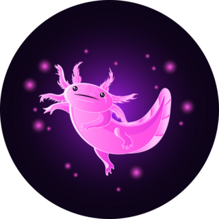Glowing Pink Axolotl Sticker