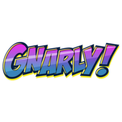 Gnarly 80s Lettering Sticker