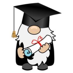 Gnome In Graduate Cap Holding Diploma Sticker