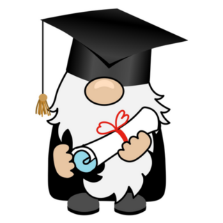 Gnome In Graduate Cap Holding Diploma Sticker