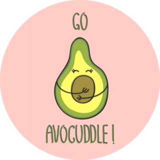 Go Avocuddle Cute Avocado On Pink Sticker